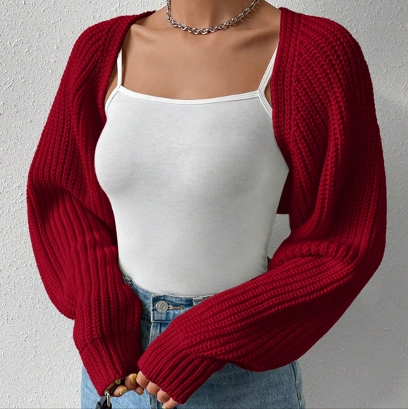 Easy Days Open Front Cardigan - Burgundy - Picture 5 of 8